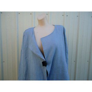 New Eileen Fisher Heavy Org Linen Light Blue PL $278